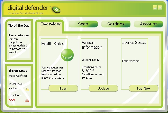 digital defender  قائمة لأكثر من 10 انتى فيروسات قوية و مجانية